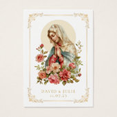 Katholieke Maria Bloemen Bruiloft Gebed Kaart (Voorkant)