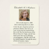 Katholieke Maria Bloemenbegrafenis Gebed Kaart (Achterkant)