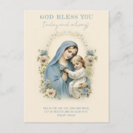 Katholieke Maria en Jezus Bloemen Schrift Briefkaart