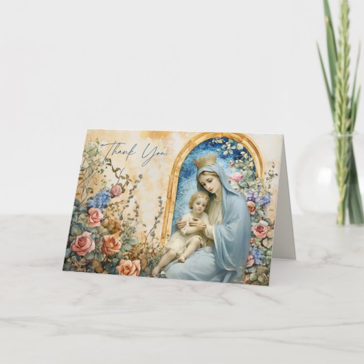 Katholieke Maria en Jezus Floral Kaart (Voorkant)