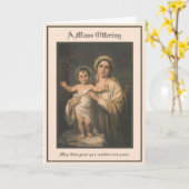 Katholieke Maria Jezus Sympathie Mis Aanbod Kaart (Gele Bloem)