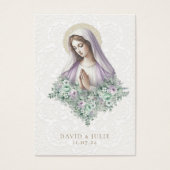 Katholieke Maria lavendel Bloemen Trouwgebed Kaart (Voorkant)