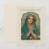 Katholieke Maria Religieuze Bloemen Vintage (Voorkant / Achterkant)