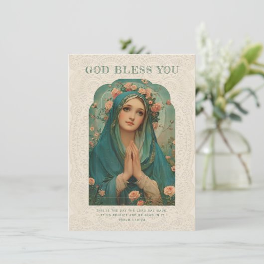 Katholieke Maria Religieuze Bloemen Vintage (Staand voorkant)