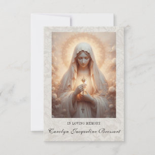 Katholieke Maria-rouwherdenningsgebedskaart RSVP Kaartje