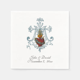 Katholieke Marian Cross Bruiloft Servet