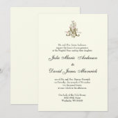 Katholieke Marian Cross Religieuze Bruiloft Kaart (Voorkant / Achterkant)