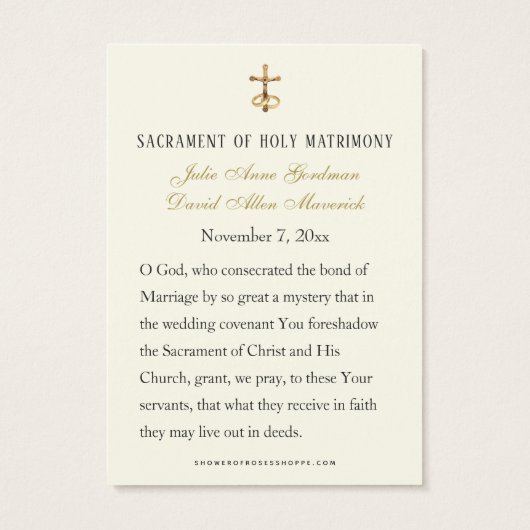 Katholieke Marian Cross Wedding Favor Kaart (Achterkant)