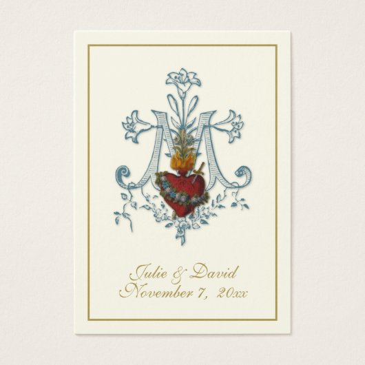 Katholieke Marian Cross Wedding Favor Kaart (Voorkant)