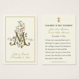Katholieke Marian Cross Wedding Favor Kaart