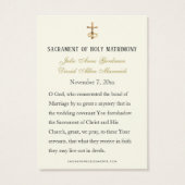 Katholieke Marian Cross Wedding Favor Kaart (Achterkant)