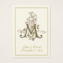 Katholieke Marian Cross Wedding Favor Kaart