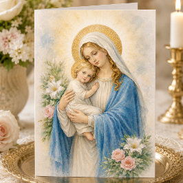 Katholieke Mary en Jezus Verjaardagskaart Religieu Kaart
