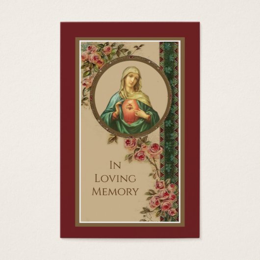 Katholieke Mary Funeral Memorial Prayer Heilige Ka Visitekaartje (Voorkant)