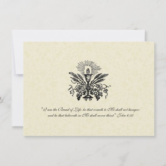 Katholieke Mary Jesus First Commune Uitnodigingen (Achterkant)