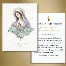 Katholieke Mary lavendel Bloemen Bruiloft Gebedska Visitekaartje