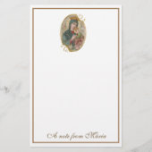 Katholieke Mary Perpetual Help Jesus Elegant Briefpapier (Voorkant)