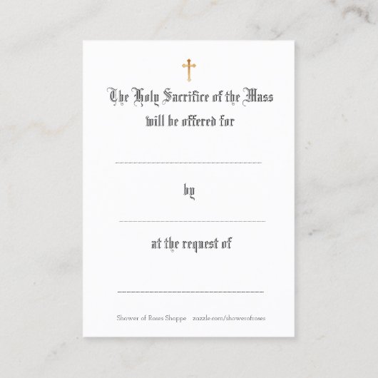 Katholieke Mass die Maagd Mary Heilige Kaarten aan Visitekaartje (Achterkant)