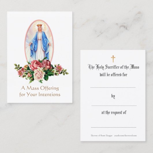 Katholieke Mass die Maagd Mary Heilige Kaarten aan Visitekaartje (Voorkant / Achterkant)