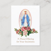 Katholieke Mass die Maagd Mary Heilige Kaarten aan Visitekaartje (Voorkant)