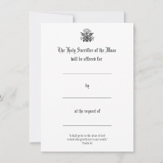 Katholieke Massa die Prayer Heilige Kaarten aanbie Notitiekaartje (Achterkant)