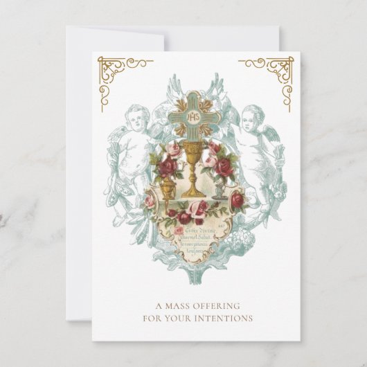 Katholieke Massa die Prayer Heilige Kaarten aanbie Notitiekaartje (Voorkant)