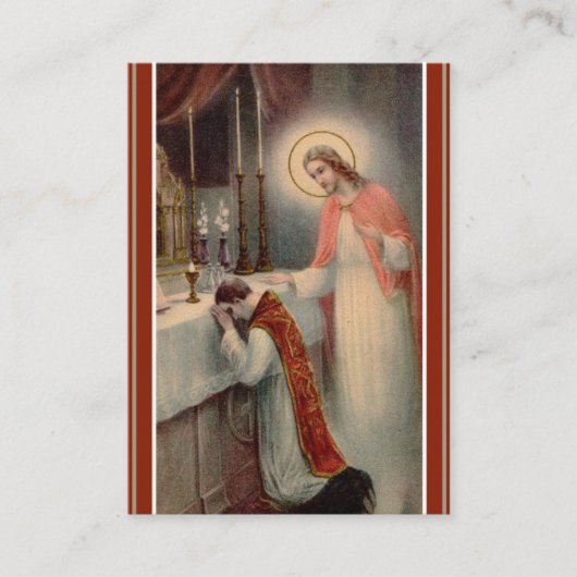 Katholieke Massa die Prayer Heilige Kaarten aanbie Visitekaartje (Voorkant)