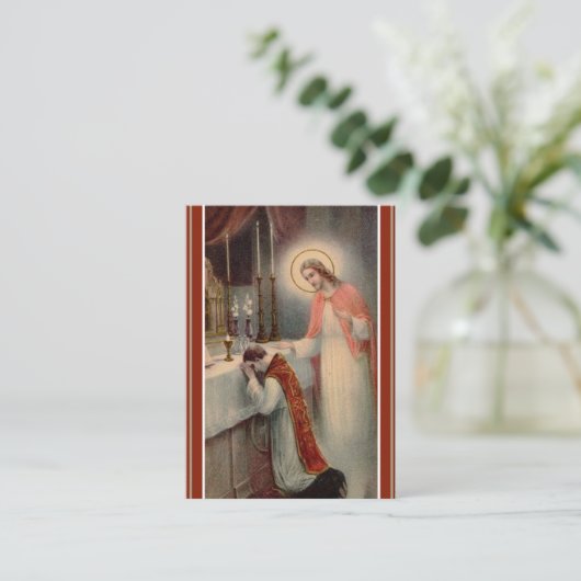 Katholieke Massa die Prayer Heilige Kaarten aanbie Visitekaartje (Staand voorkant)