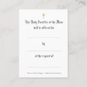 Katholieke Massa die Prayer Heilige Kaarten aanbie Visitekaartje (Achterkant)