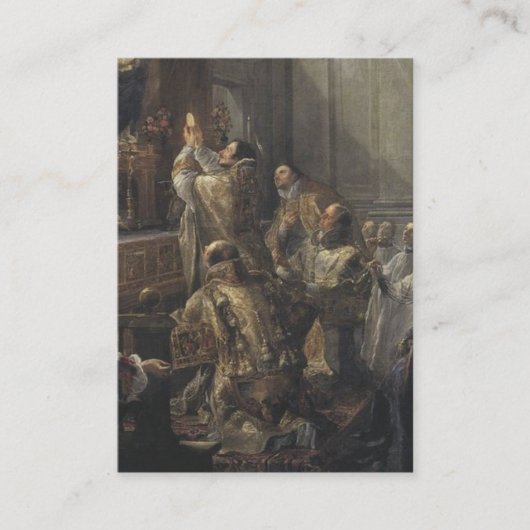 Katholieke Massa die Prayer Heilige Kaarten aanbie Visitekaartje (Voorkant)