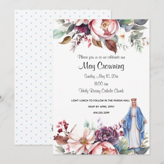 Katholieke mei - Verkennende uitnodigingen (Voorkant / Achterkant)