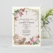 Katholieke Meisje Baptism Christening Angels Kaart (Staand voorkant)