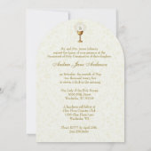 Katholieke meisjes uitnodiging voor de Heilige Com (Achterkant)