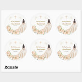 Katholieke meisjescommunie ronde sticker (Vel)