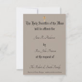 Katholieke Mis Aanbod Gedachtenis met Baby Jezus Kaart (Achterkant)