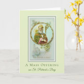 Katholieke Mis Aanbod St. Patrick's Day Shamrocks Kaart (Gele Bloem)