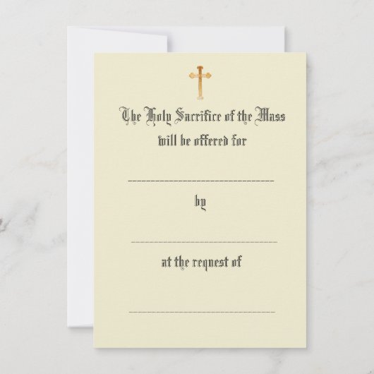 Katholieke mis die kelk bloemen aanbiedt (Achterkant)