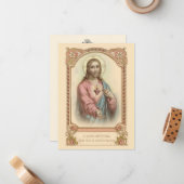 Katholieke mis met Jezus Heilige Kaarten Notitiekaartje (Voorkant / Achterkant in situ)