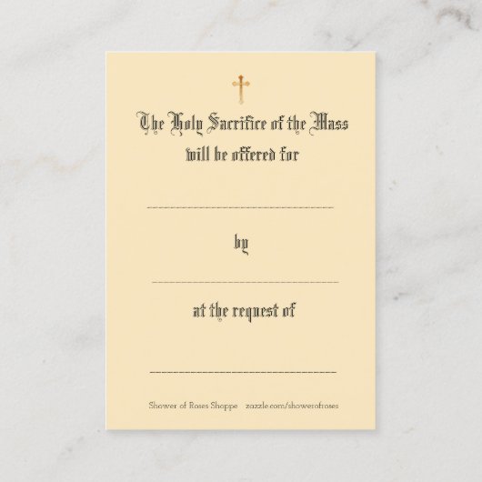 Katholieke mis met Jezus Heilige Kaarten Visitekaartje (Achterkant)