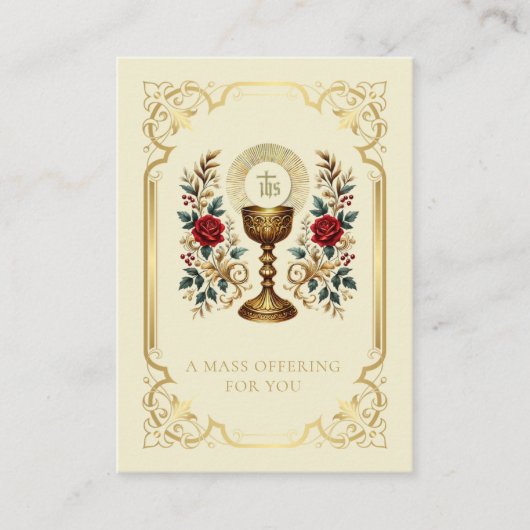 Katholieke mis met Monstrance Floral Plaatskaartje (Voorkant)