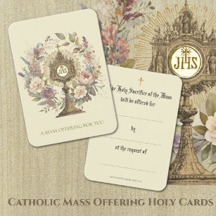 Katholieke mis met Monstrance Floral Visitekaartje