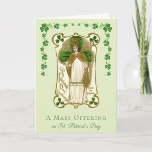 Katholieke Mis Offer St. Patrick's Day Shamrocks Kaart