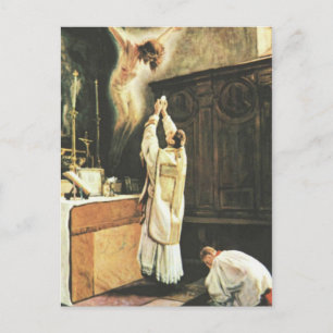 Katholieke Mis Offerande Priester Heilige Religieu Briefkaart