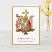 Katholieke Mis Opdracht Maagd Maria Jezus Kaart (Gele Bloem)