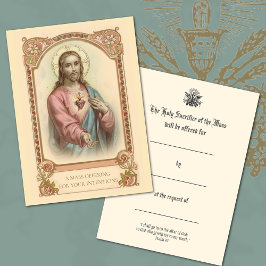 Katholieke Misintentie Jezus Heilige Kaarten Notitiekaartje
