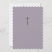 Katholieke Misty Mauve en Green Wedding Invitation Kaart (Achterkant)