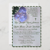 Katholieke Misty Mauve en Green Wedding Invitation Kaart (Voorkant)
