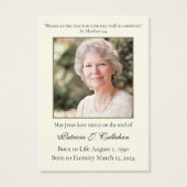 Katholieke Moeder Maria Begrafenis Gebed Kaart (Achterkant)