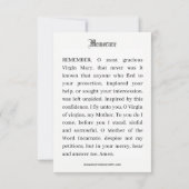 Katholieke Moeder Maria Bloemherinnering Gebed Kaart (Achterkant)