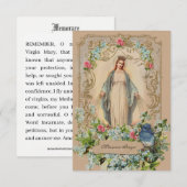 Katholieke Moeder Maria Bloemherinnering Gebed Kaart (Voorkant / Achterkant)